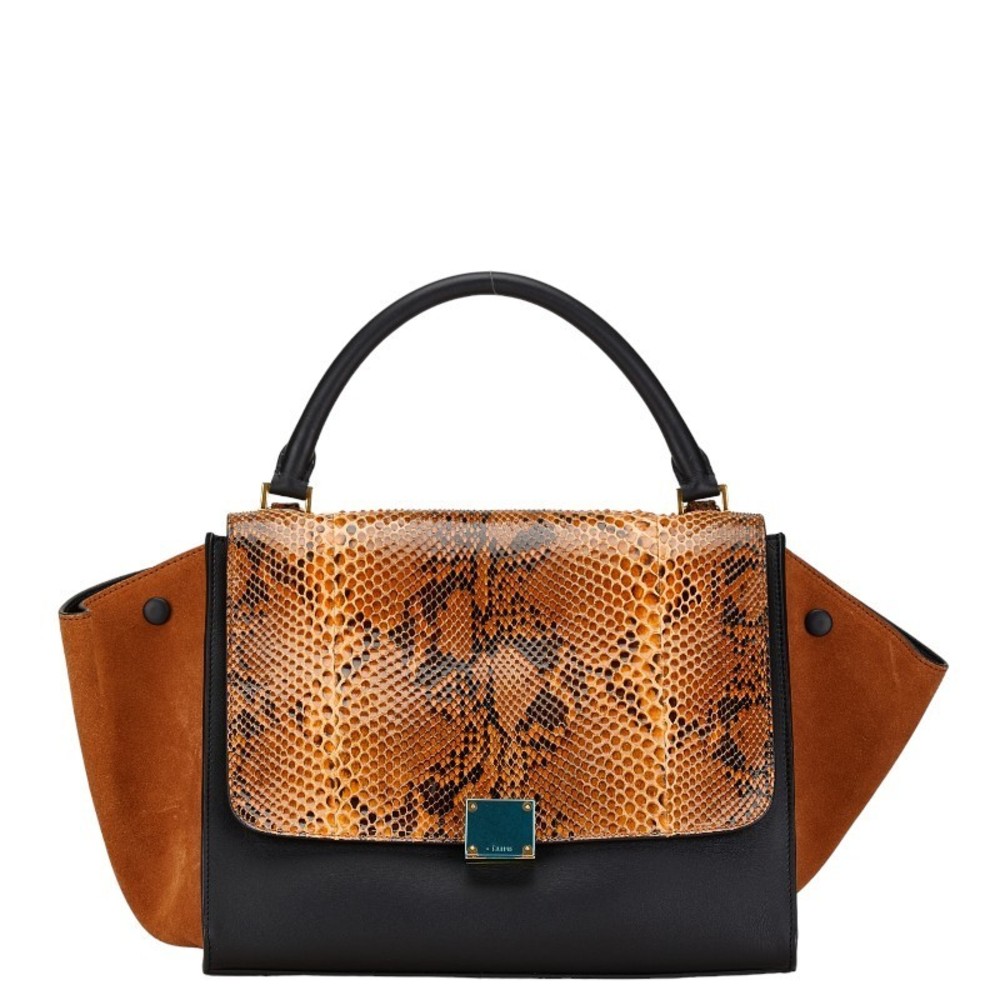Celine Trapeze Python Shoulder Bag 2way Black - image 2